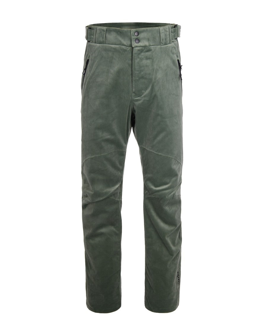 Rh+ Velvet Ivy Green Pants With Elastic Waistband