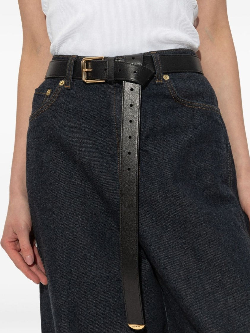 Givenchy Black Silk And Nylon Logo Belt