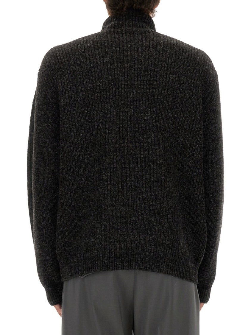 Lemaire Ribbed Turtleneck Sweater In Alpaca