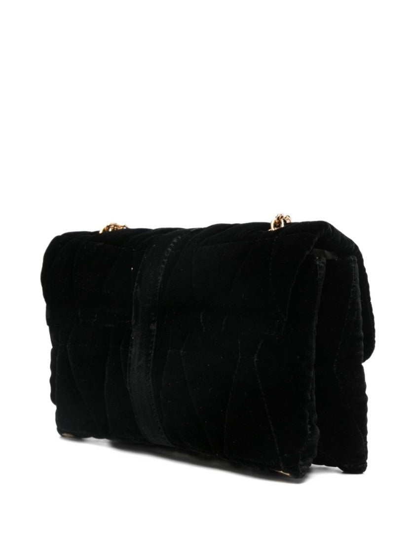 Versace Quilted Velvet Clutch With Medusa Emblem