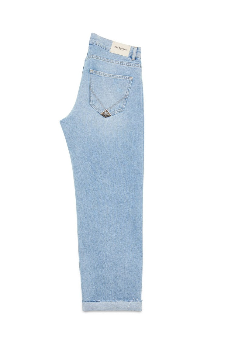 Roy Rogers Light Wash Boyfriend Raw Cut Jeans