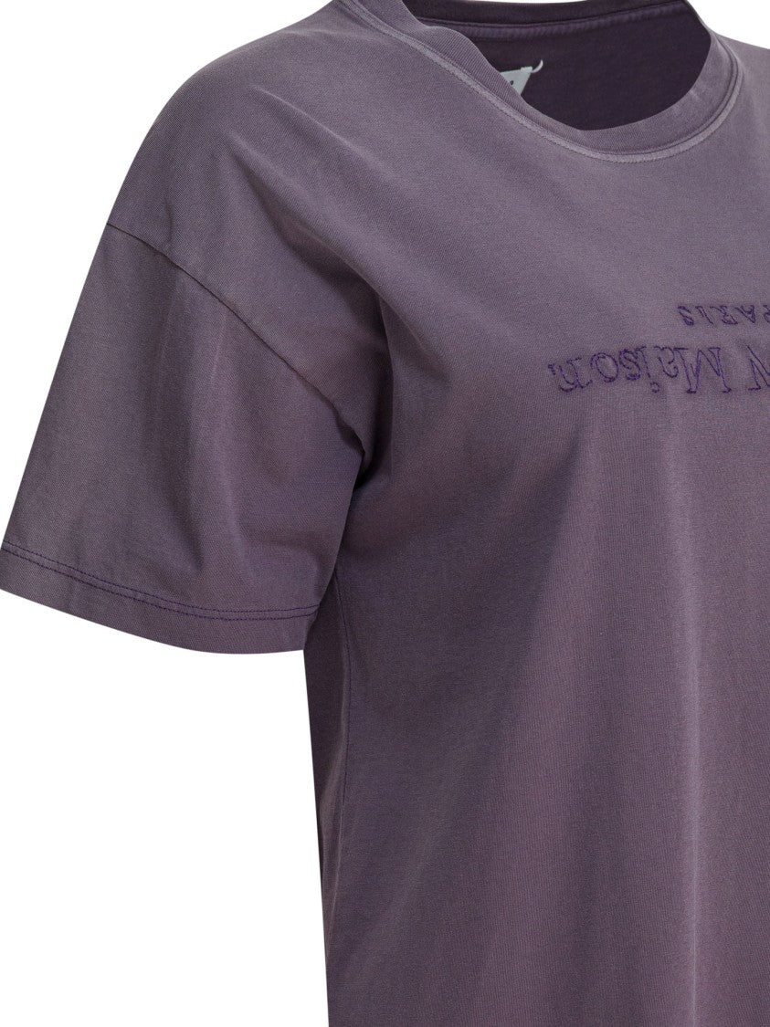 Maison Margiela T-Shirt With Upside-Down Logo And Signature Stitching