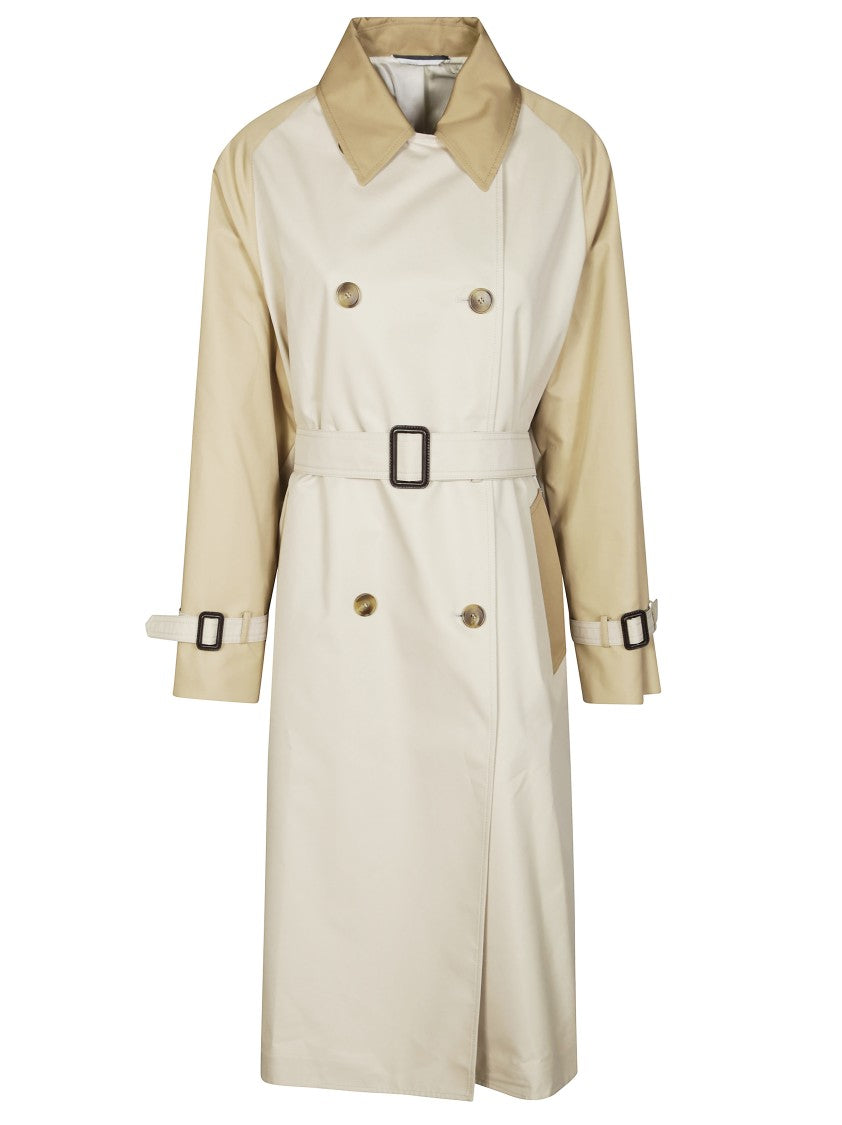 Max Mara Lightweight Gabardine Trench Coat With Color-Blocked Details