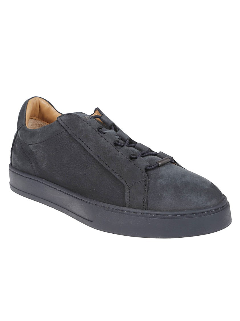 Tod's Low-Profile Black Calfskin Sneakers