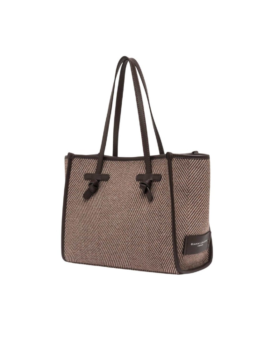 Gianni Chiarini Daino Textured Fabric Leather Tote Bag