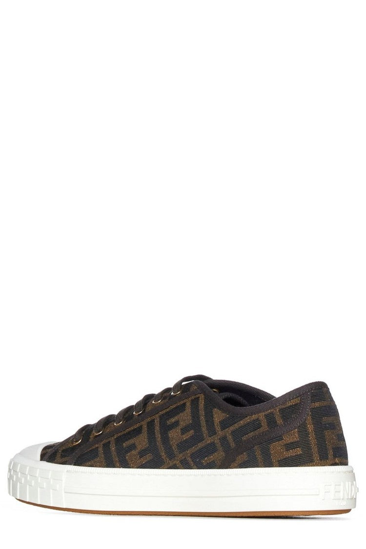 Fendi Low-Top Patterned Sneakers With Geometric Motif