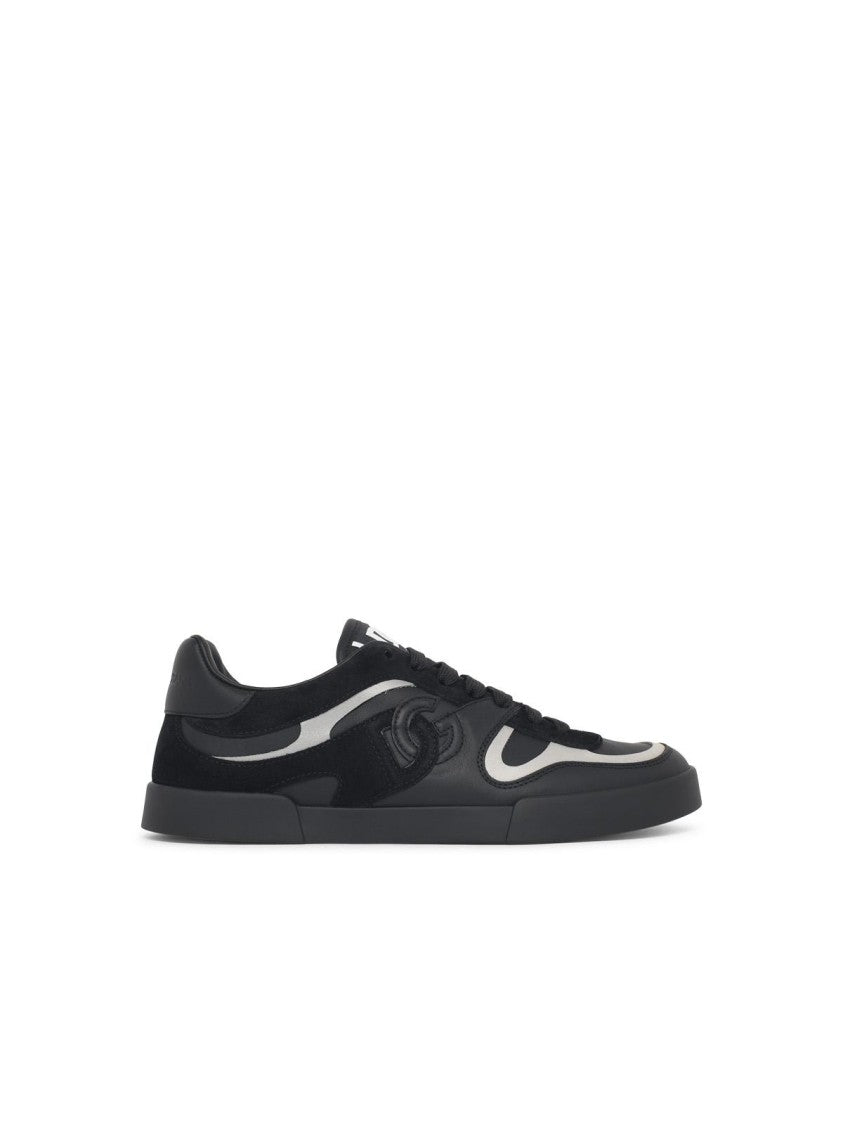 Dolce & Gabbana 'Strobel Portofino' Black Leather Sneakers