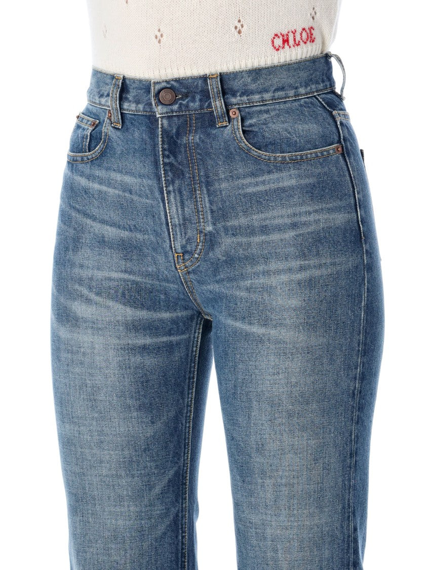 Chloé Chloé Straight-Leg Organic Cotton Indigo Jeans