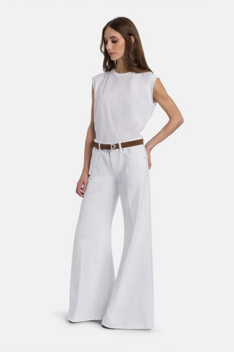 Dondup White Wide-Leg Flared Jeans