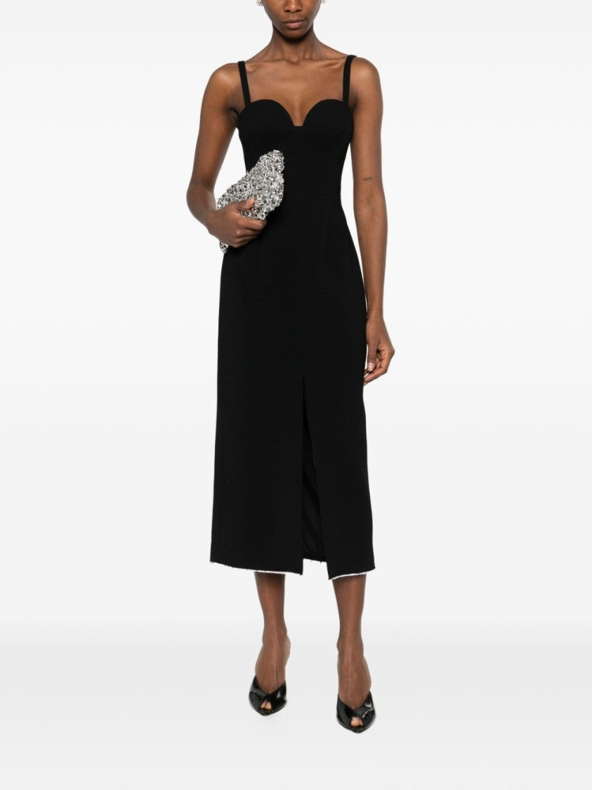 Givenchy Black Silk And Nylon Midi Dress