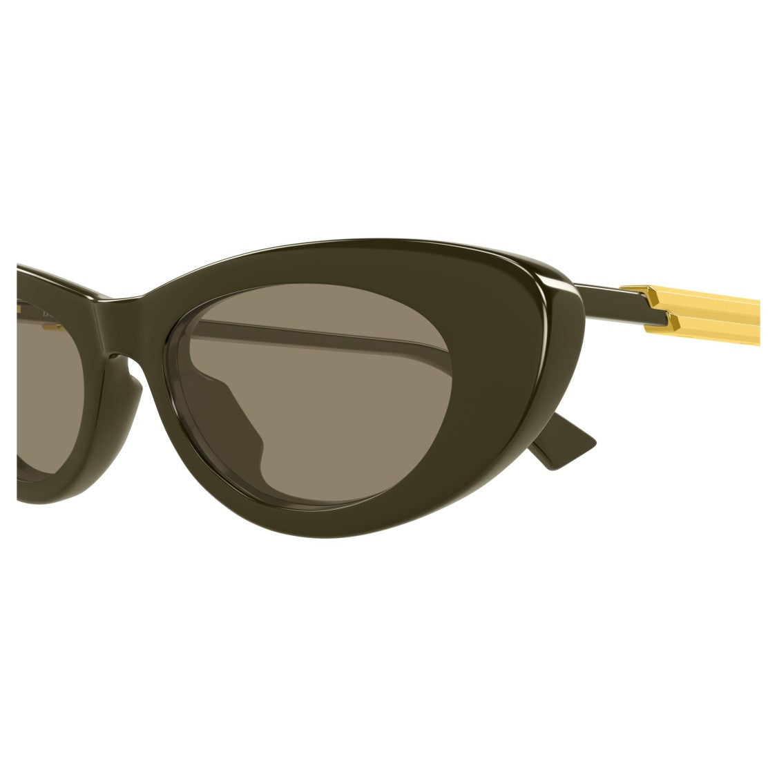Bottega Veneta Bv1447s Glossy Dark Olive Cat-Eye Sunglasses