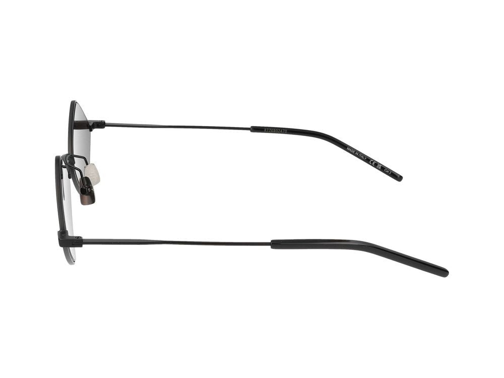 Saint Laurent Black Oversized Square Metal Sunglasses