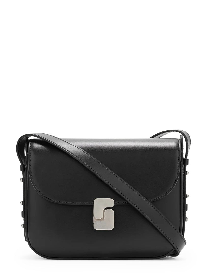 Soeur Mini Flap Bag With Silver Tone Clasp And Adjustable Strap