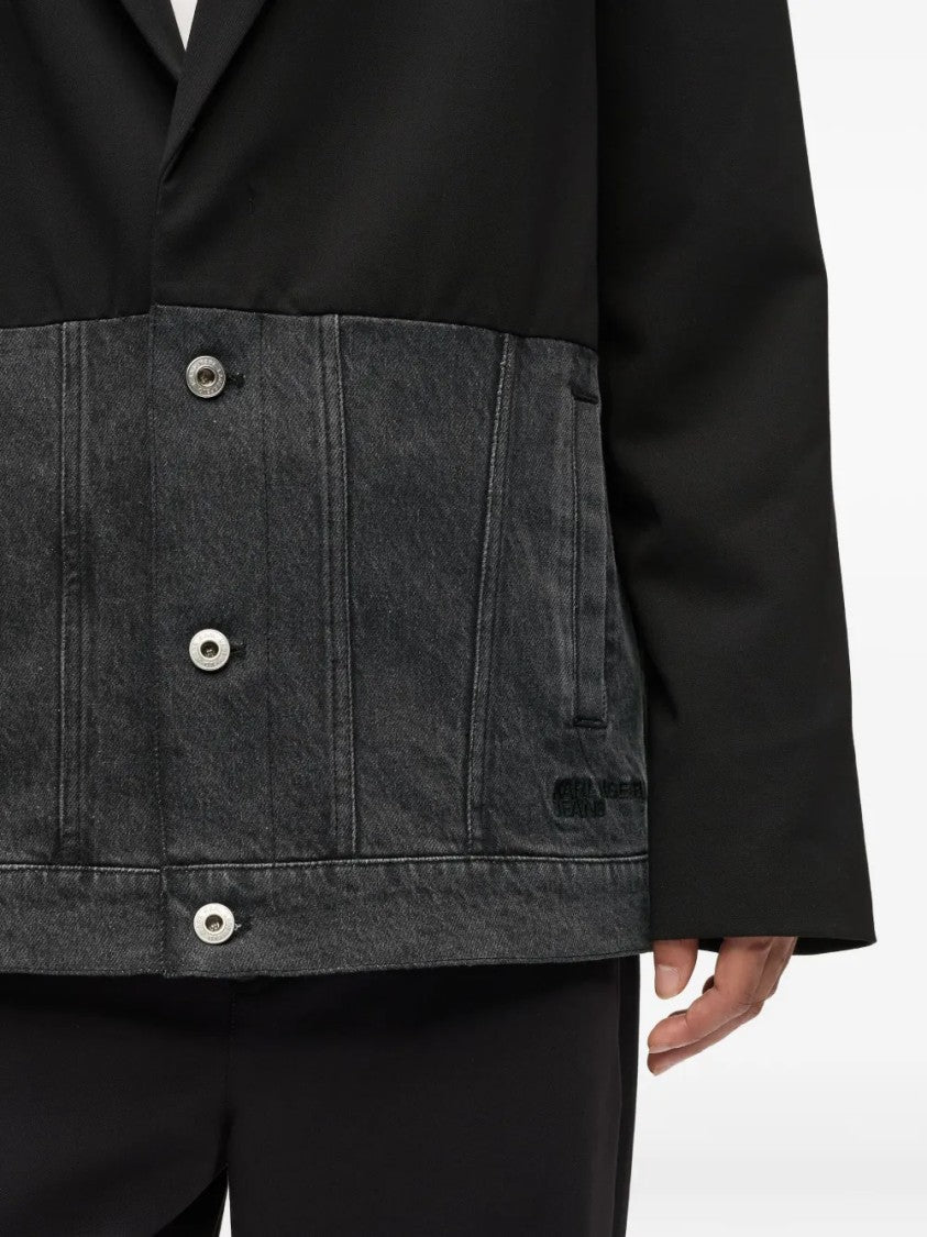 Karl Lagerfeld Two-Tone Denim-Inspired Blazer With Classic Lapel