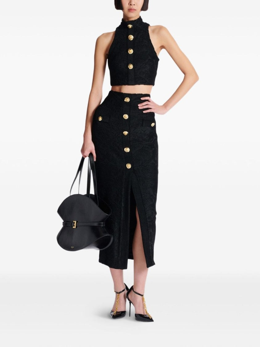 Balmain Baroque Pattern Midi Skirt
