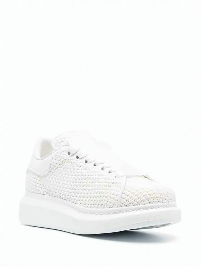 Alexander Mcqueen Knitted Mesh Low-Top Sneakers With Cushioned Sole