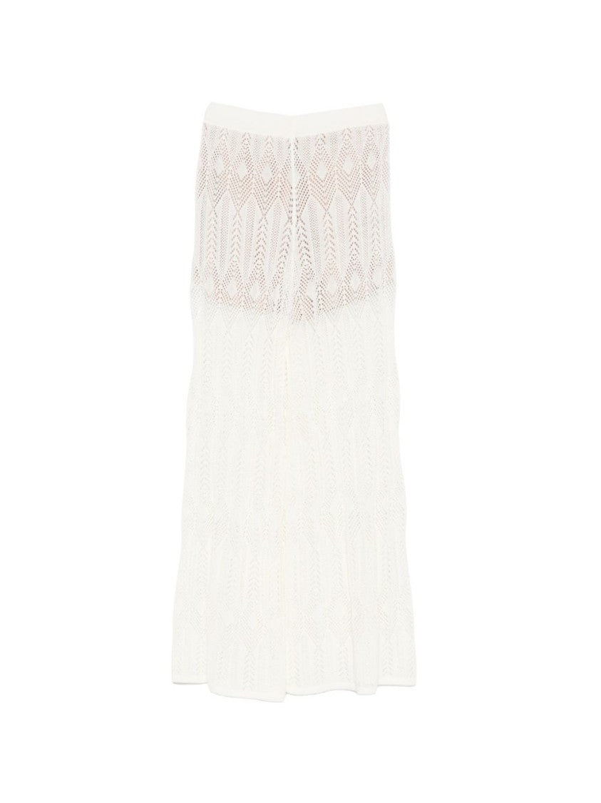 Liu Jo Off-White Open-Work Mini Skirt