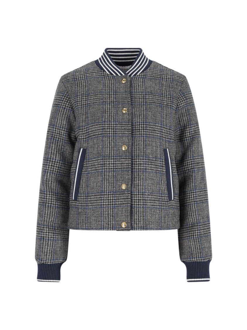 Thom Browne Padded Houndstooth Jacket With Grosgrain Tab