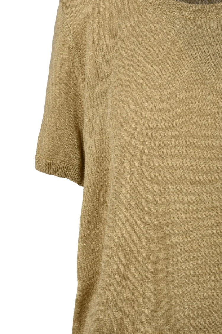 Max Mara Yellow Pancone Linen Knit Top