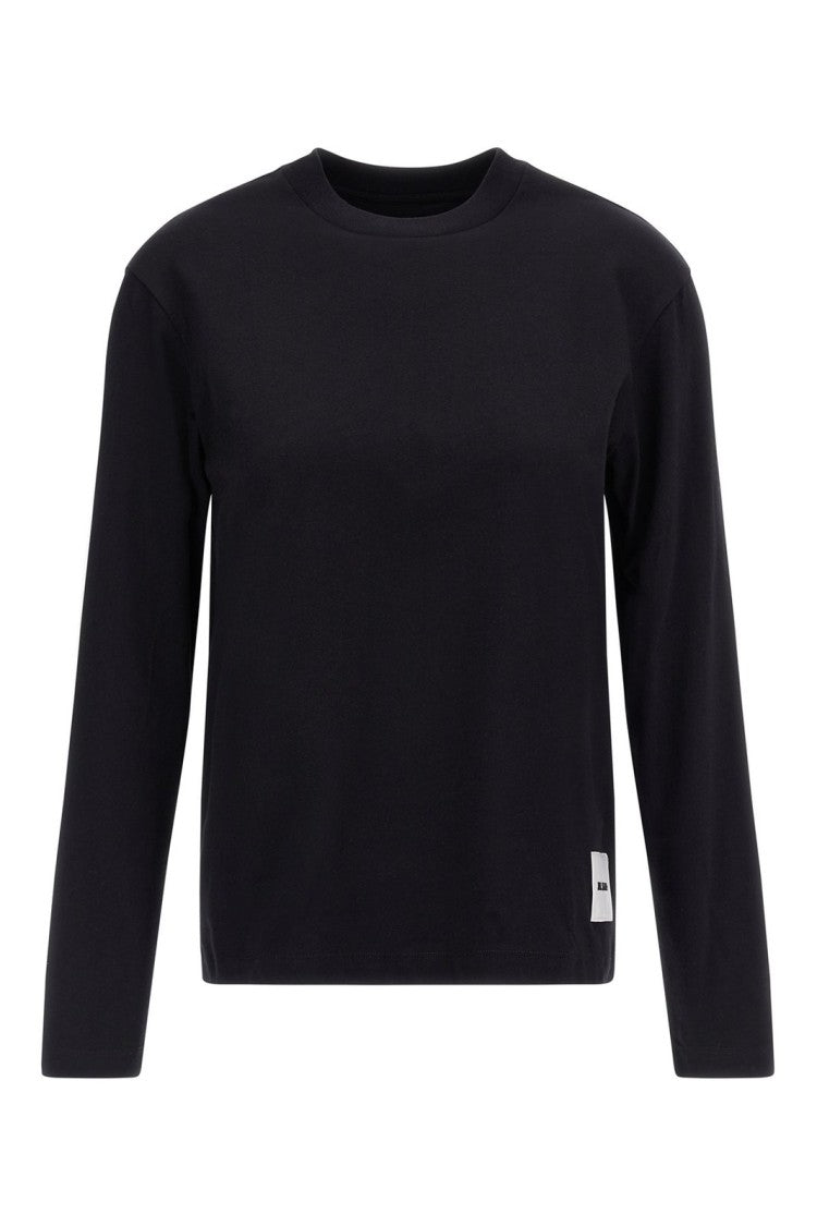 Jil Sander Minimalist Black T-Shirt With Crew Neckline And Relaxed Fit