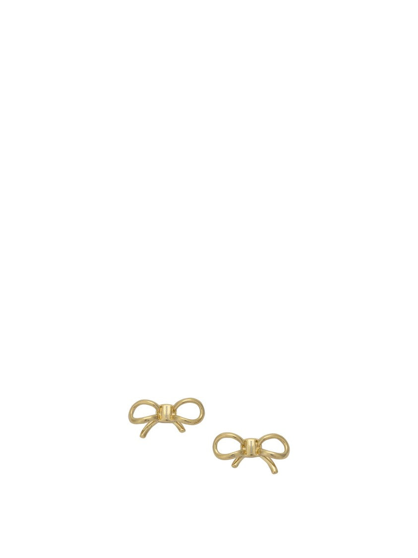 Ferragamo Bow-Shaped Gold-Toned Brass Stud Earrings