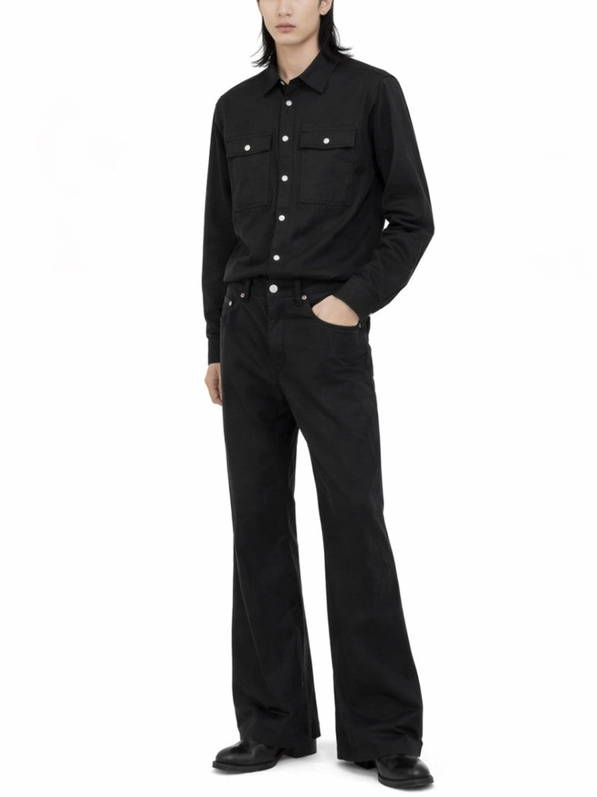 Rick Owens Neutrals Bolan Bootcut Luster Cupro Pants