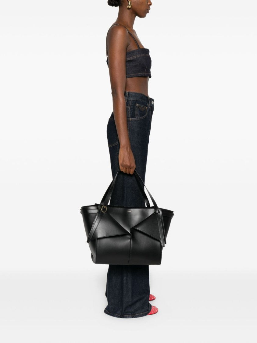 Coperni Black Calfskin Leather Shopper Bag