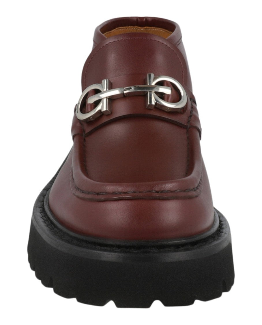 Ferragamo Gancini Ankle Boots With Block Heel And Rugged Sole