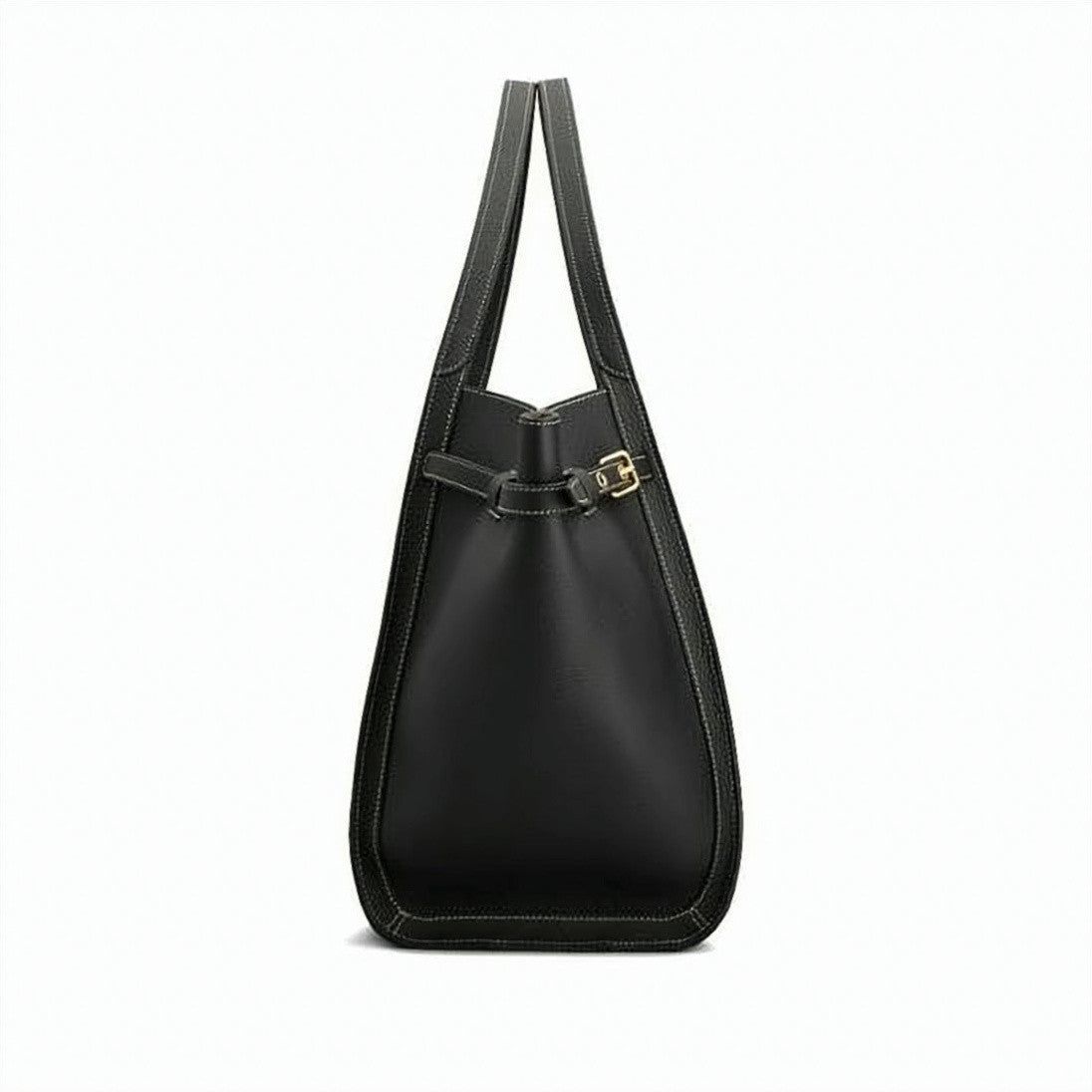 Tod's Trapezoidal Black Calf Leather Shoulder Bag