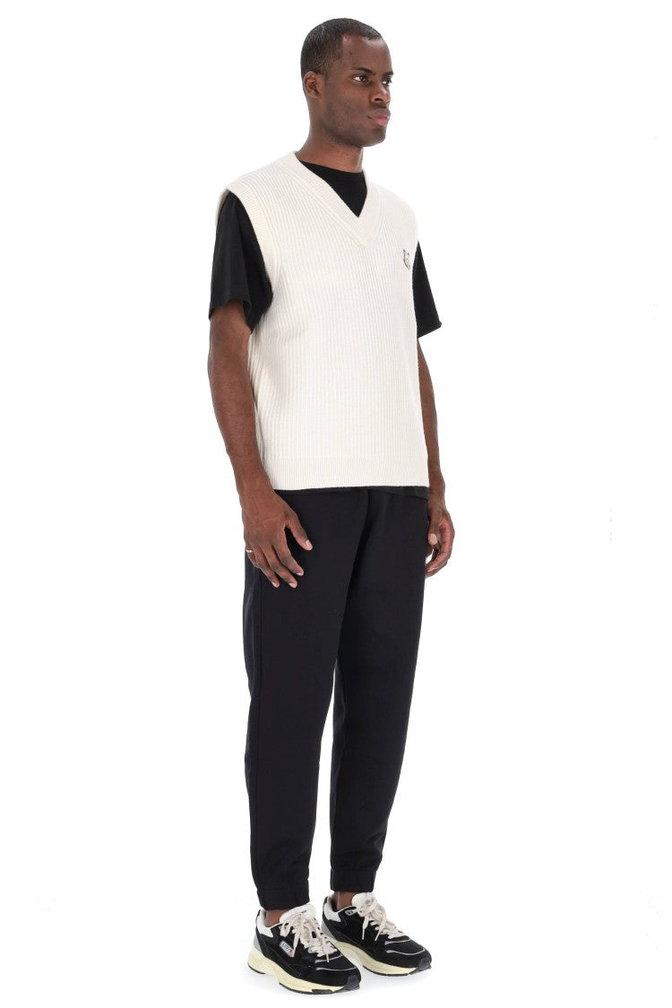 Maison Kitsuné Oversize Fit Ribbed Merino Wool Vest