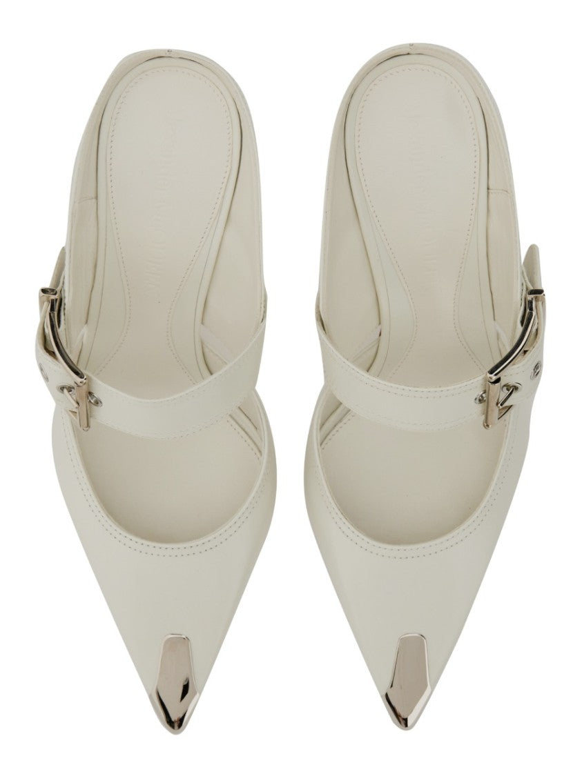 Alexander Mcqueen White Leather Punk Sandal