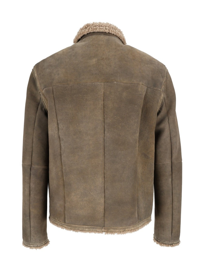 Gms-75 Brown Lamb Leather Shearling Jacket