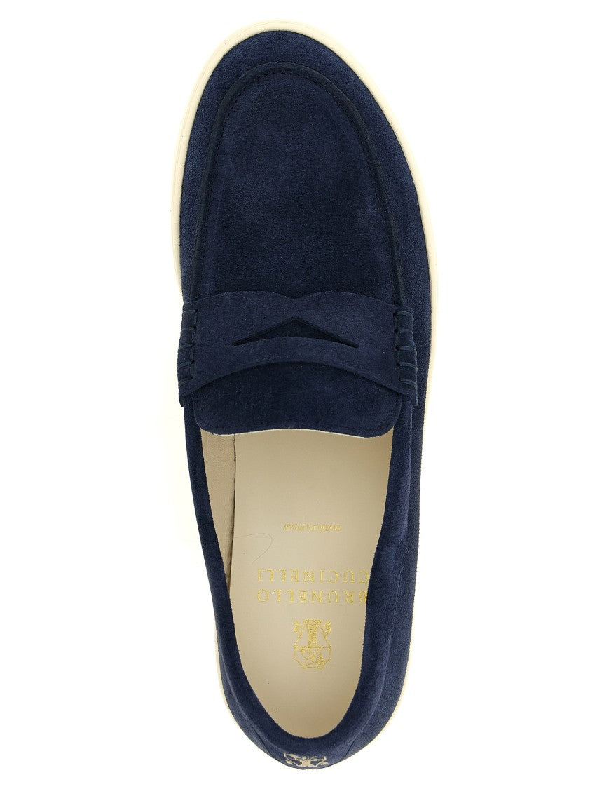 Brunello Cucinelli Suede Slip-On Loafers With Natural Latex Sole