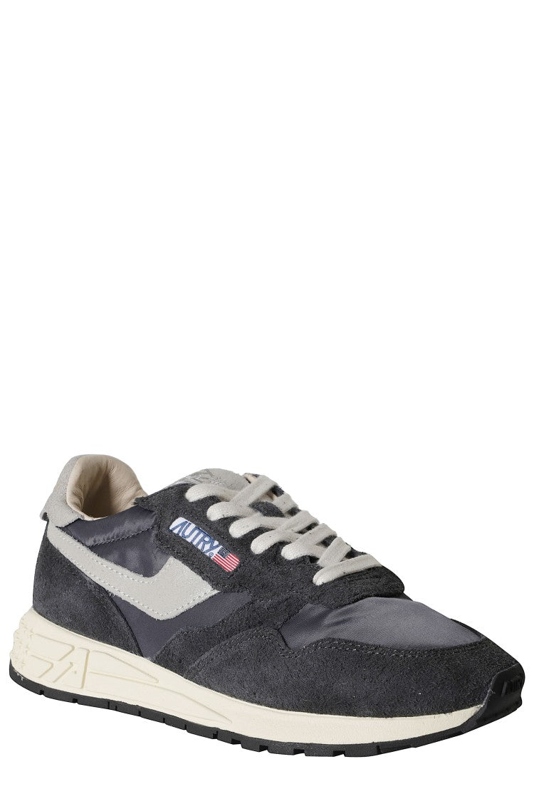 Autry Black Reelwind Low Suede Inserts Leather Sneakers