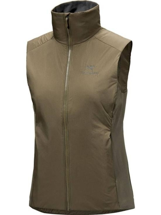 Arc'teryx Earthy Olive High-Collar Vest With Fitted Silhouette