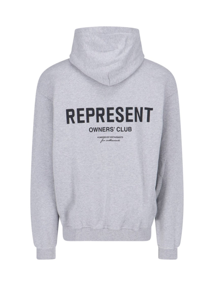 Represent Hooded Sweatshirt In Grey Cotton