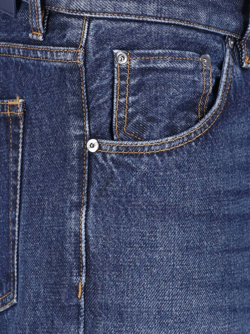 Pt Torino Blue Cotton Denim Straight-Leg Jeans