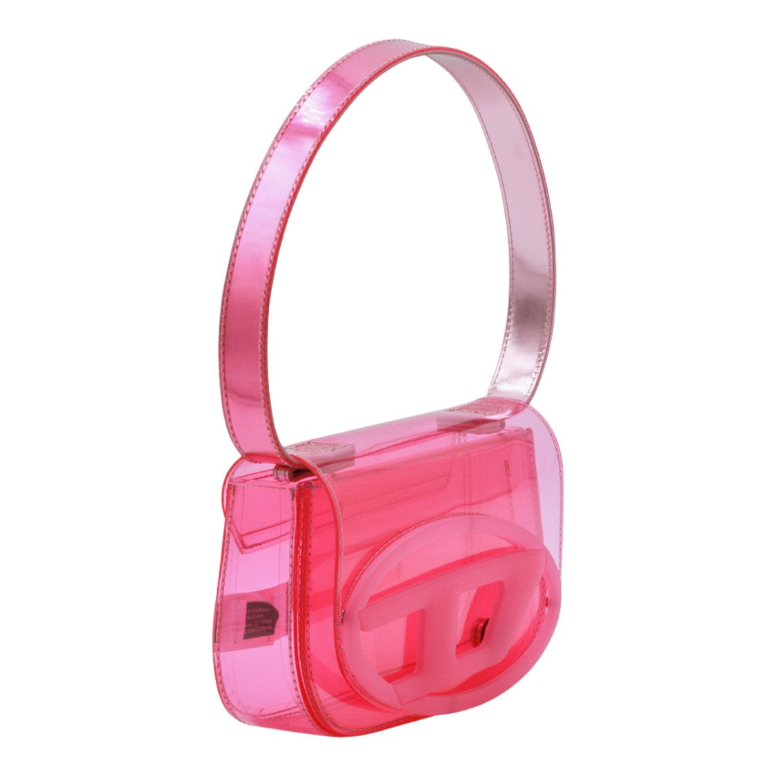 Diesel Translucent Pink Handbag With Embossed Logo