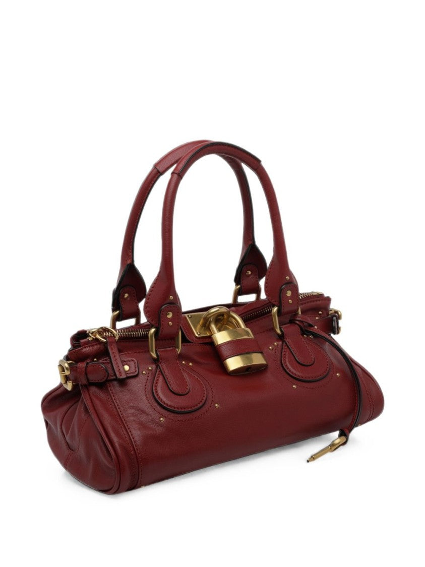 Chloé Black Buffalo Leather Oversized Lock Tote Bag