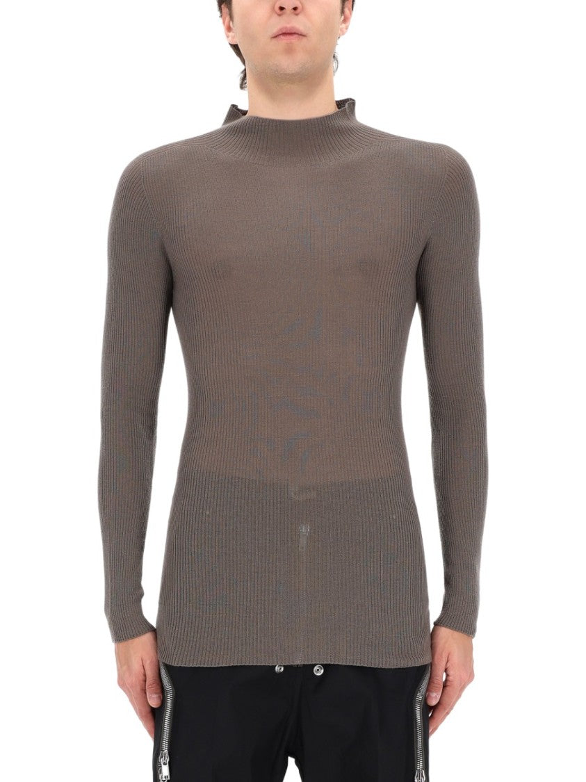 Rick Owens Tabard Newwool Ribbed Turtleneck
