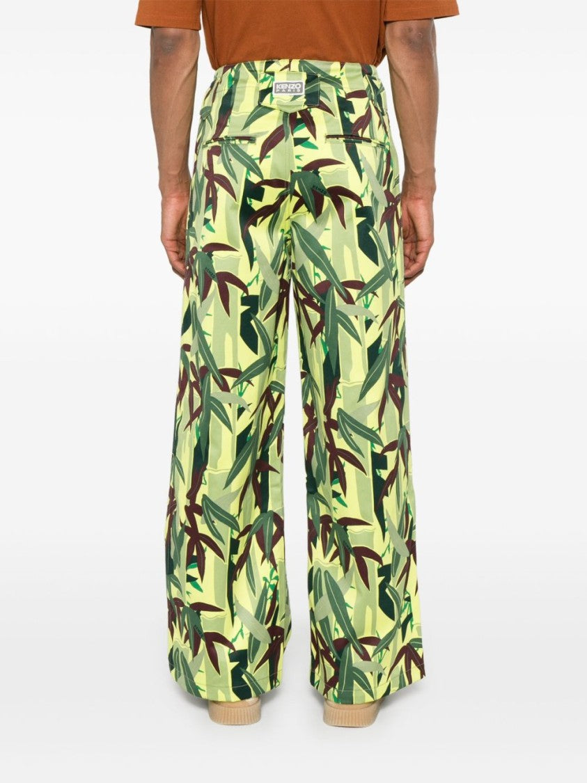 Kenzo Avocado Green Belted Tailored Trousers