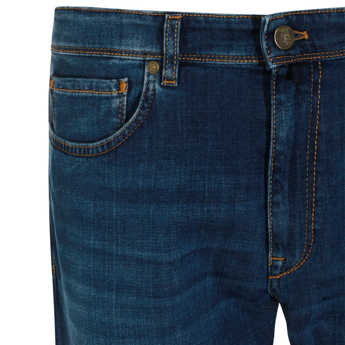 Incotex Blue Division Medium Blue Straight-Leg Jeans With Classic Five-Pocket Design