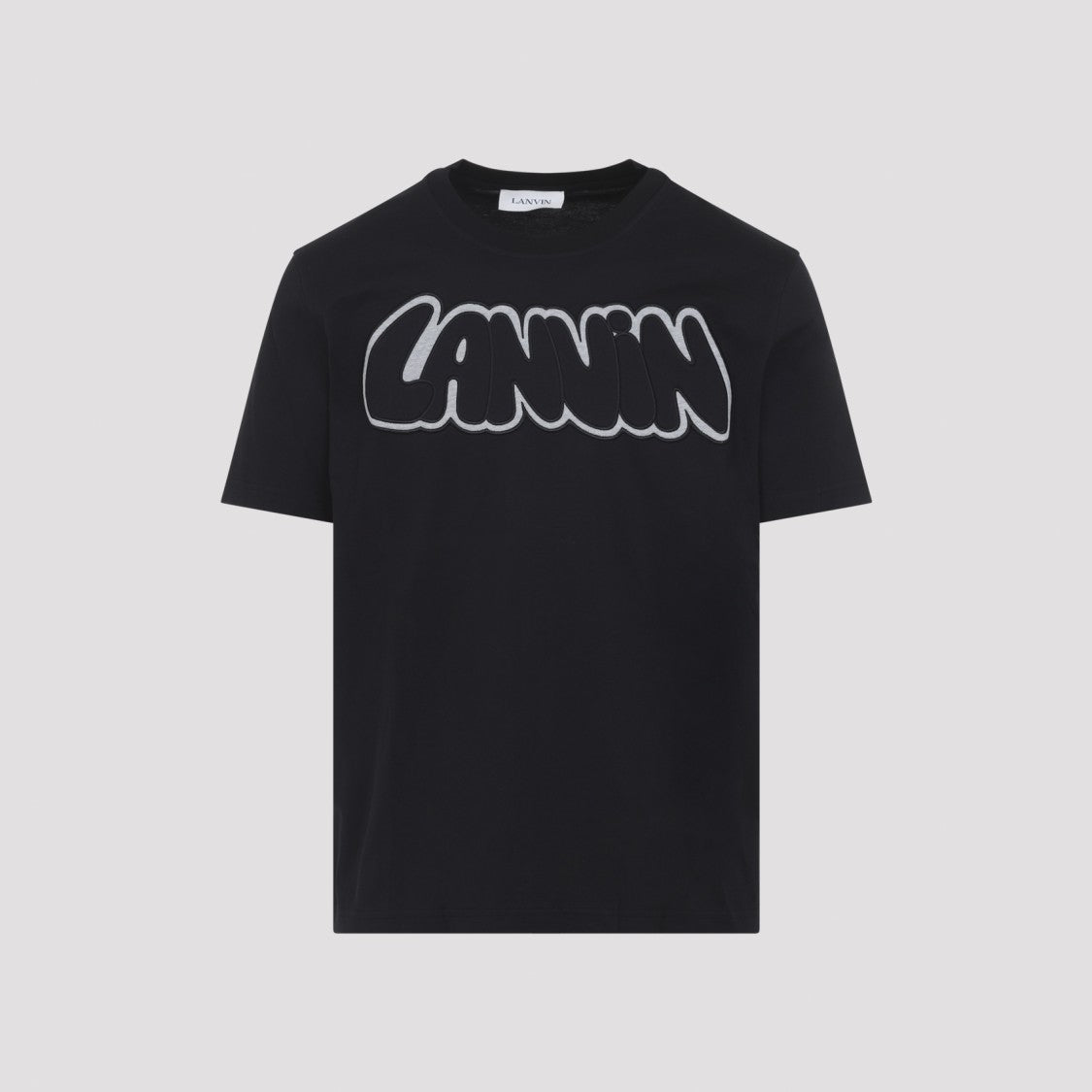 Lanvin Graphic Logo Black T-Shirt With Contrasting Outline
