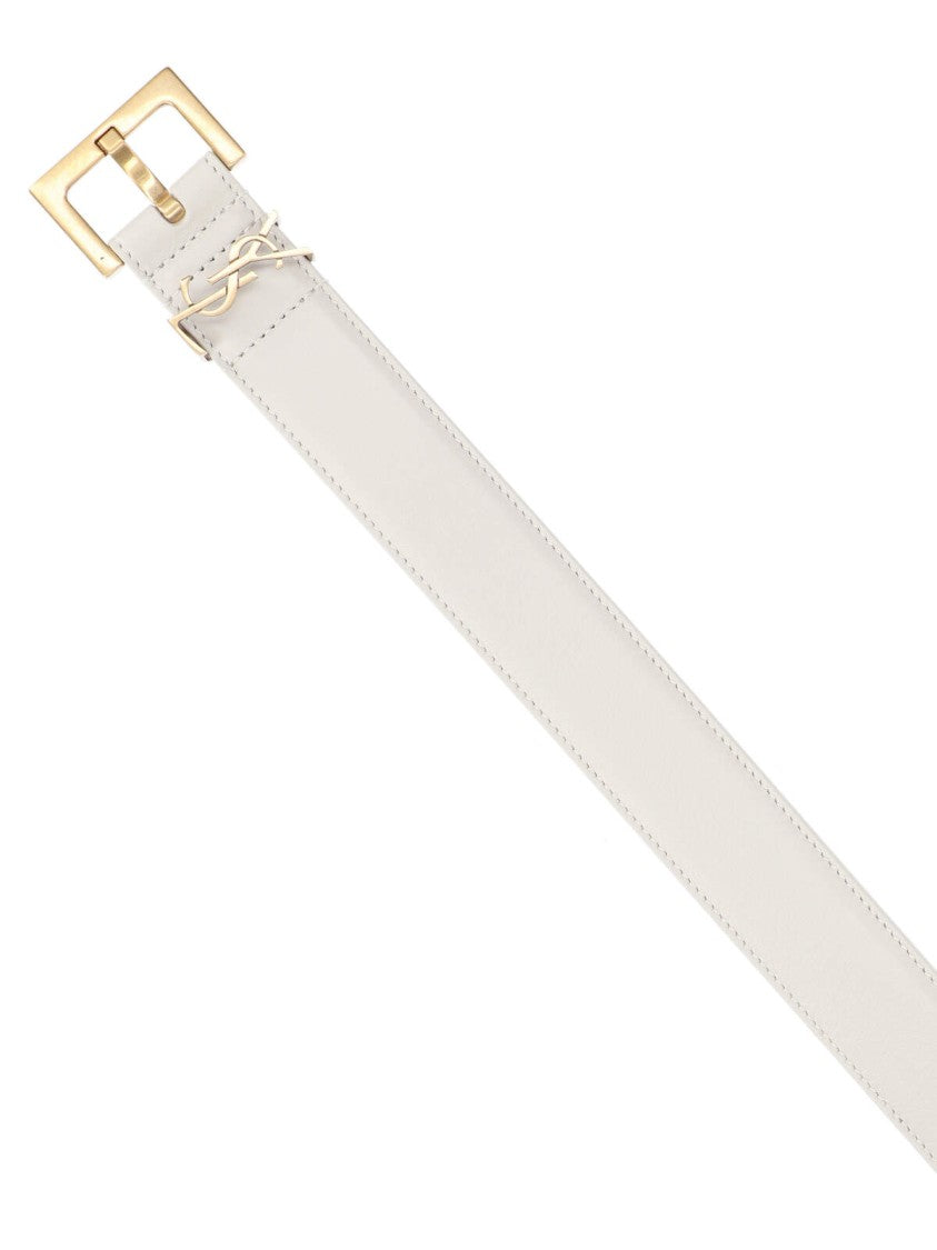 Saint Laurent Cassandre Belt – White