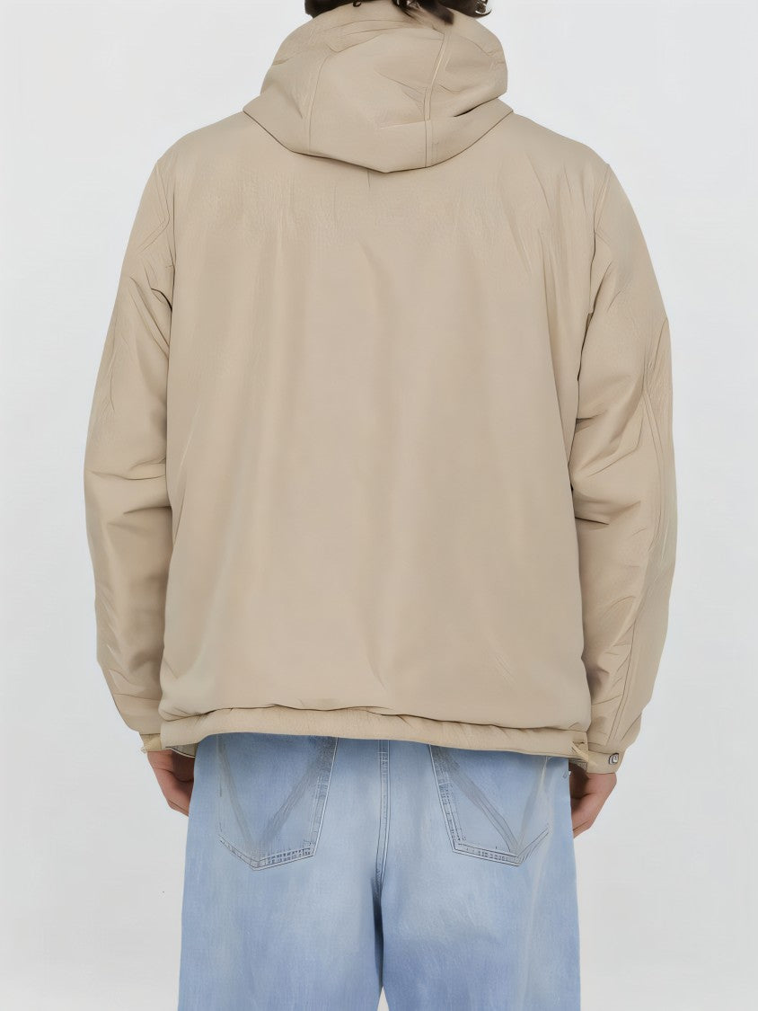 Burberry Hooded Casual Jacket With Subtle Plaid And Zip Closure