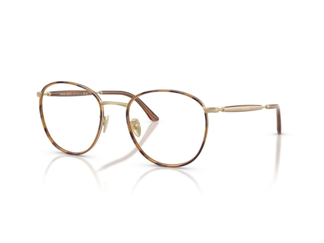 Giorgio Armani Gold 0Ar5161j Tortoiseshell Metal Round Eyeglasses