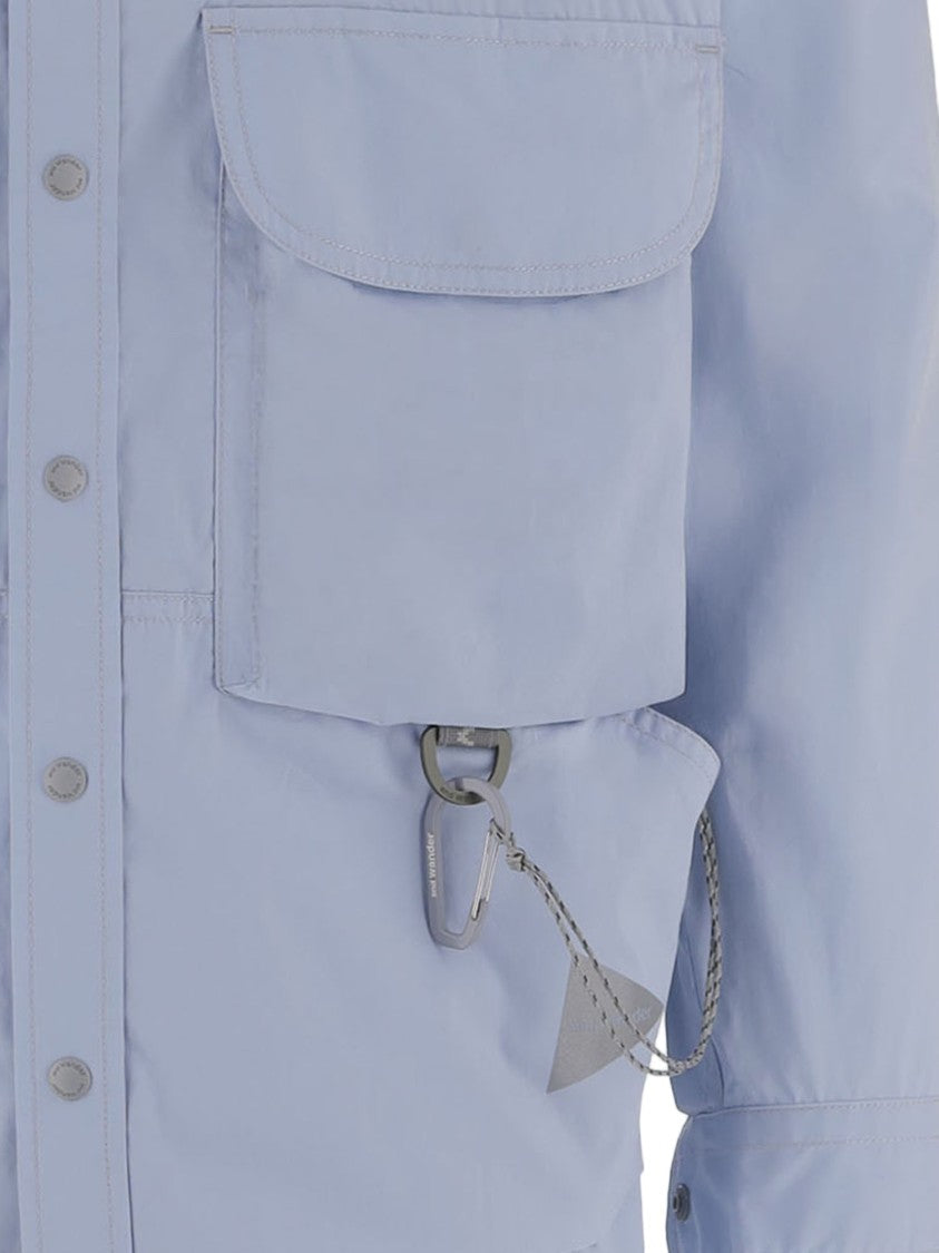 And Wander Utility-Inspired Light Blue Cotton-Blend Shirt