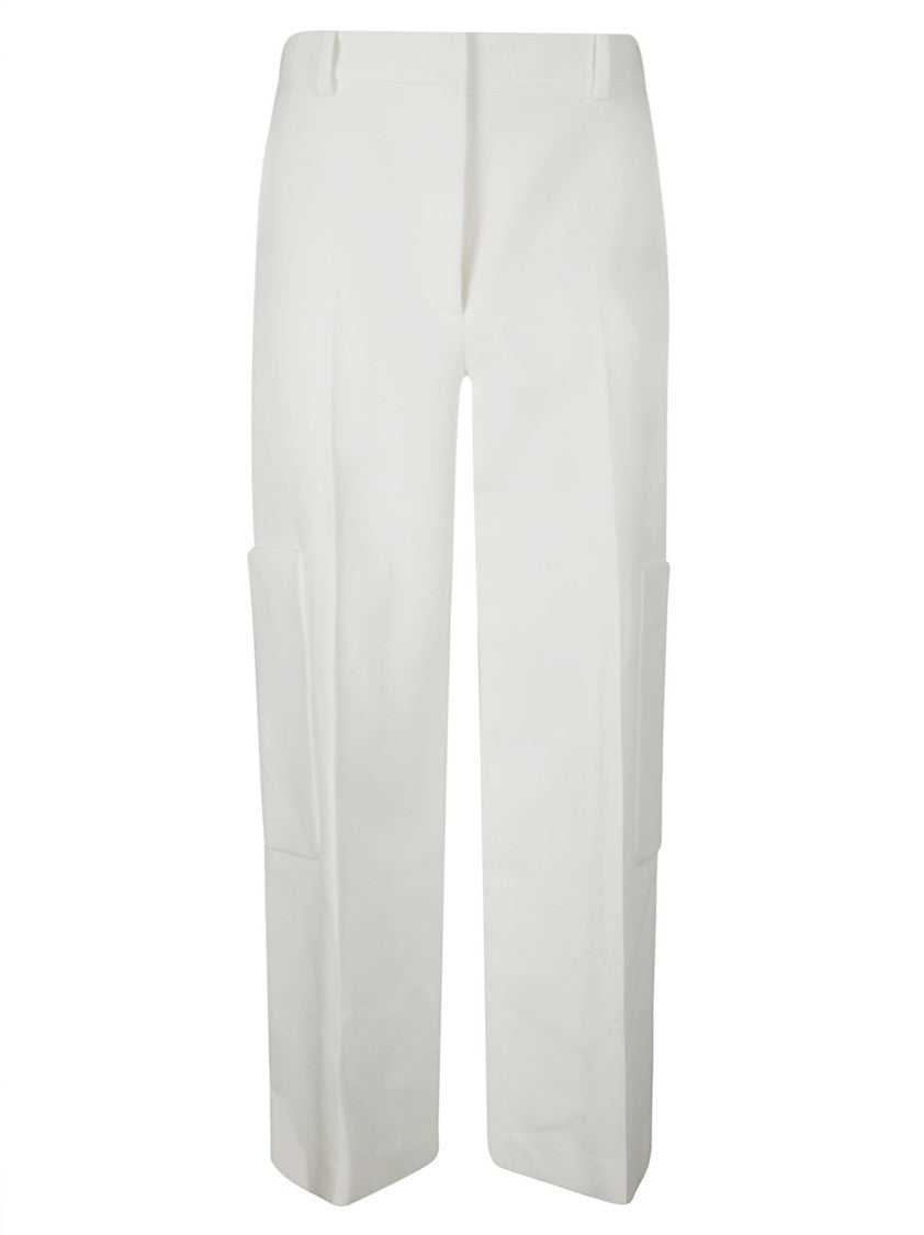 Khaite Classic Viscose Trousers With Hook And Zip Closure