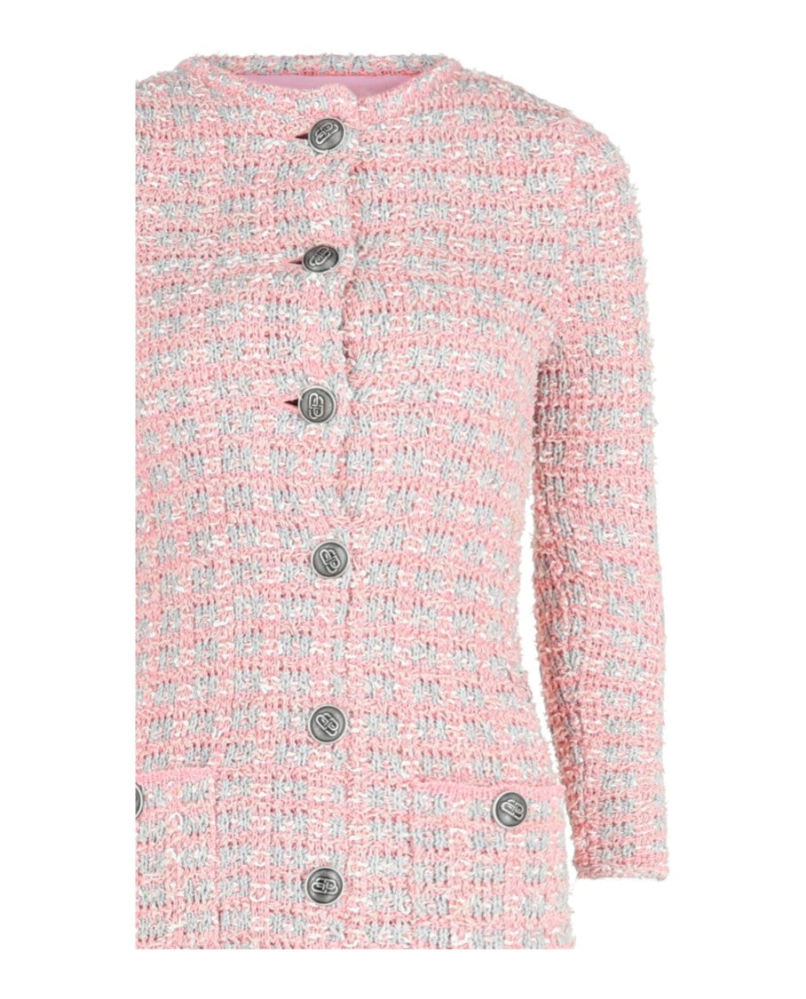 Balenciaga Reversible Tweed Midi Dress With Antique Silver-Tone Buttons