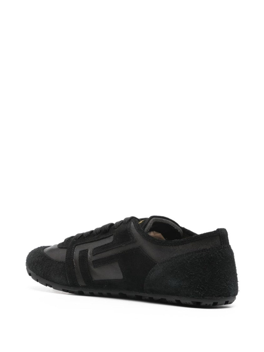 Balmain Black Silk And Nylon Low Sneakers